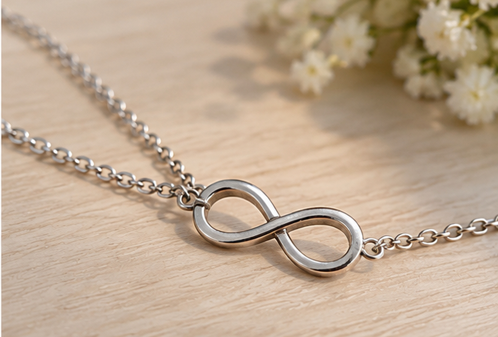 Collier infini en argent 925 – Chaîne fine, symbole éternité — photo 2