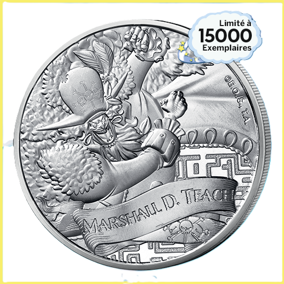 One Piece – Marshall D. Teach / Barbe Noire – Mini-médaille argentée Monnaie de