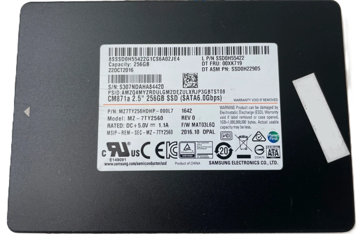 Samsung PM851 – SSD 256 Go Lenovo