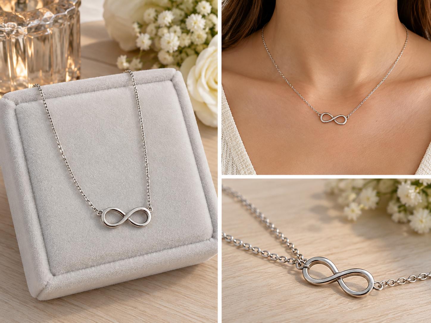 Collier infini en argent 925 – Chaîne fine, symbole éternité — photo 4