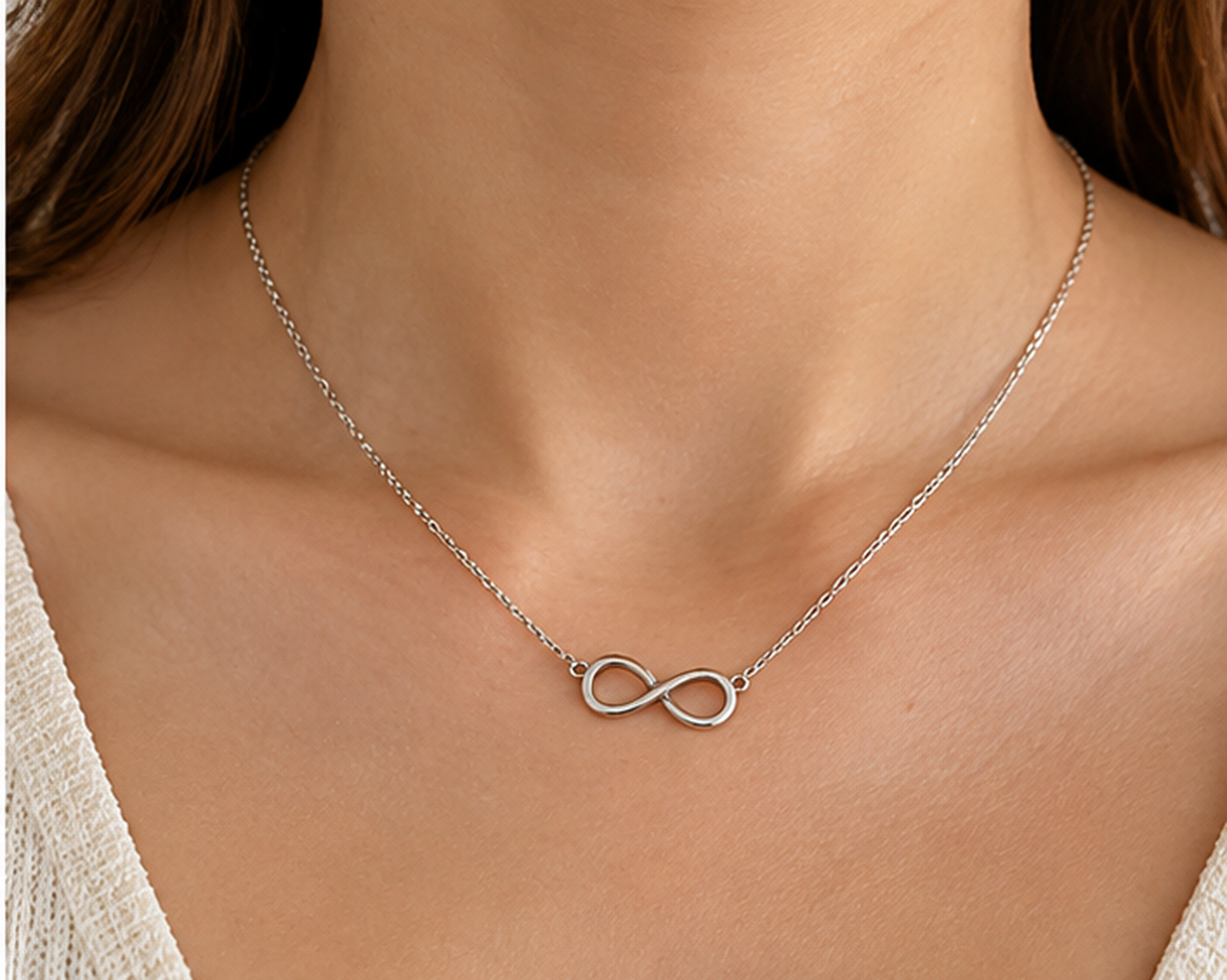 Collier infini en argent 925 – Chaîne fine, symbole éternité — photo 3