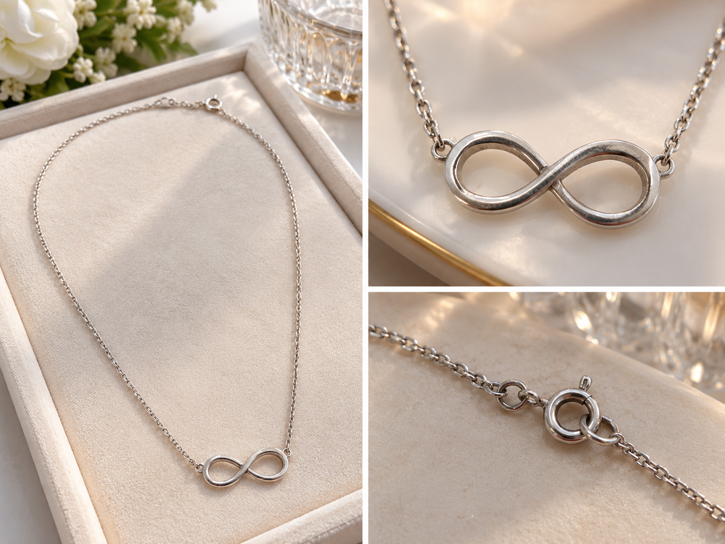 Collier infini en argent 925 – Chaîne fine, symbole éternité — photo 5