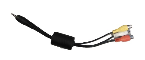 Câble AV jack 3,5 mm vers 3 RCA mâles – Court 25 cm environ – Filtre ferrite