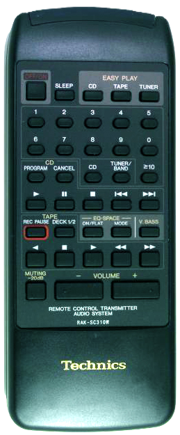 Télécommande de remplacement Technics RAK-SC310W