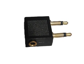 Adaptateur audio avion – Double jack mâle 3,5 mm vers jack femelle 3,5 mm – Noir